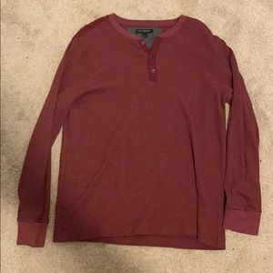 Red waffle longsleeve Henley from banana republic